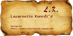 Lazarovits Konrád névjegykártya